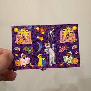 VTG Lisa Frank Halloween Stickers One‎ Sheet Puppies Bears
